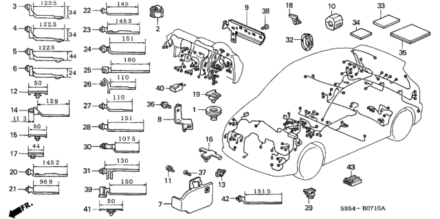 2002 Honda Civic Bracket, Wire Harness Diagram for 32203-S6D-G00