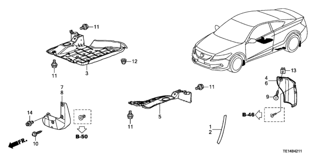 2012 Honda Accord Under Cover Diagram