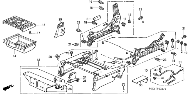 2002 Honda Odyssey Riser Assy., R. FR. Seat *YR169L* (MILD BEIGE) Diagram for 81275-S0X-A32ZC