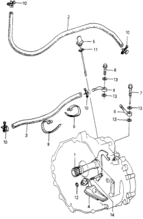 1979 Honda Prelude Hose, Oil Cooler In. Diagram for 25214-692-900