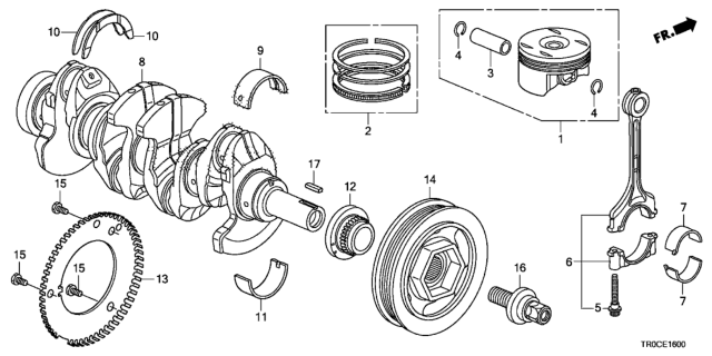 2015 Honda Civic Crankshaft - Piston (1.8L) Diagram