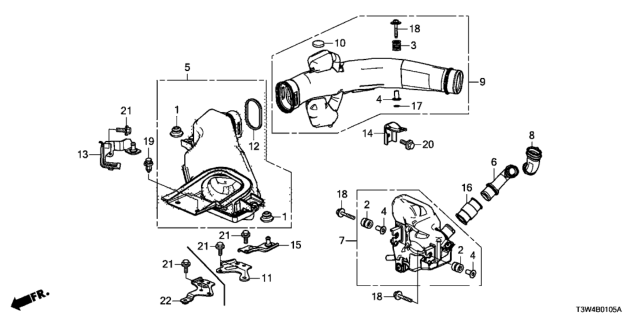 2015 Honda Accord Hybrid Pipe, Resonator (B) Diagram for 17234-5K0-A00