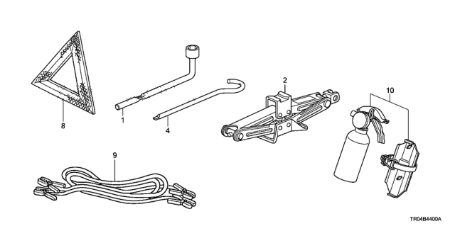2012 Honda Civic Tools - Jack Diagram