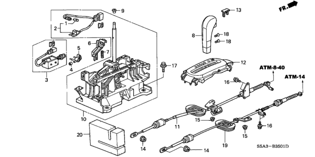 2002 Honda Civic Wire, Control Diagram for 54315-S5D-A85