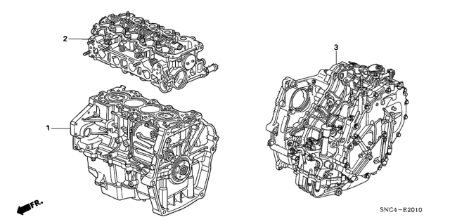 2007 Honda Civic Engine Assy. - Transmission Assy. Diagram
