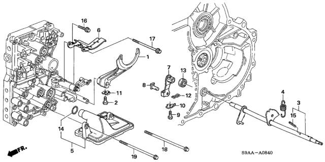 2006 Honda CR-V Lever, Control Diagram for 54313-S9A-A81
