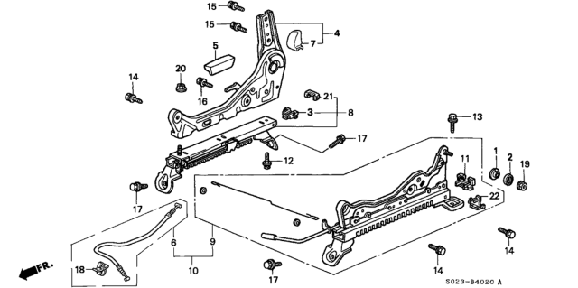 1998 Honda Civic Cable, Reclining Control Diagram for 81235-S03-003