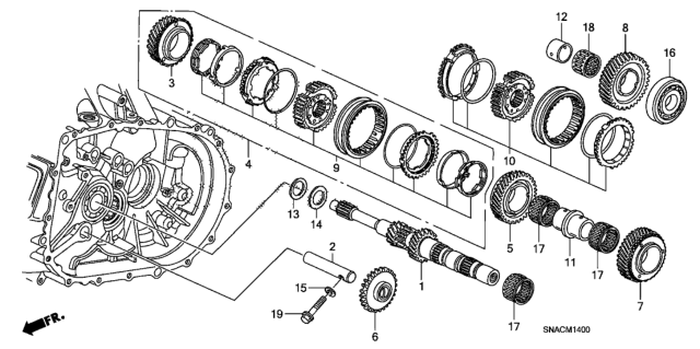 2011 Honda Civic MT Mainshaft (2.0L) Diagram