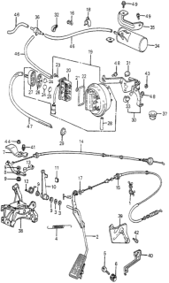 1982 Honda Accord Accelerator Pedal - Pedal Bracket Diagram