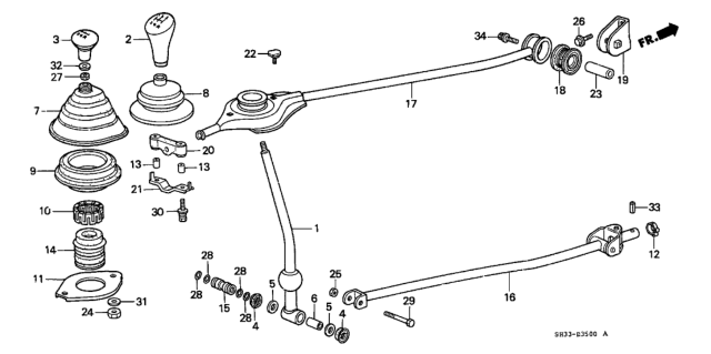 1988 Honda Civic Rubber, Extension Mounting Diagram for 54306-SH3-000