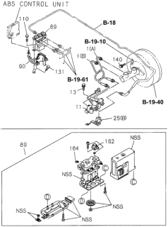 1997 Honda Passport Hydraulic Unit, Anti-Lock Brake Diagram for 8-97096-400-1