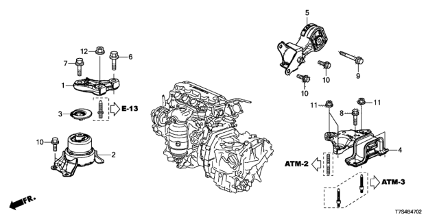 2016 Honda HR-V Engine Mounts Diagram