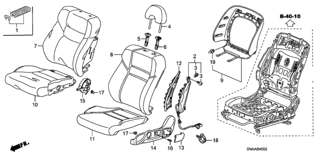 2009 Honda Civic Pad, L. FR. Seat Cushion Diagram for 81537-SNX-A11