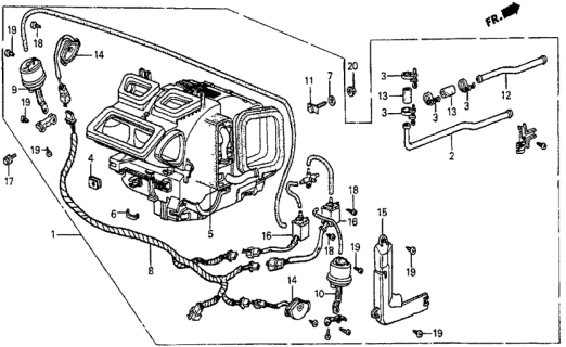 1986 Honda Prelude Sub-Harness, Heater Diagram for 39251-SB0-671