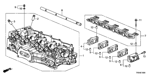 2013 Honda Civic Cylinder Head Diagram for 12200-R1Z-A00