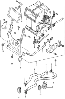 1981 Honda Accord Heater Unit Diagram for 39210-671-677