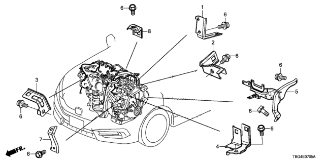 2016 Honda Civic Engine Wire Harness Stay Diagram