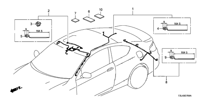 2013 Honda Accord Wire Harness, Sunroof Diagram for 32155-T3L-A20