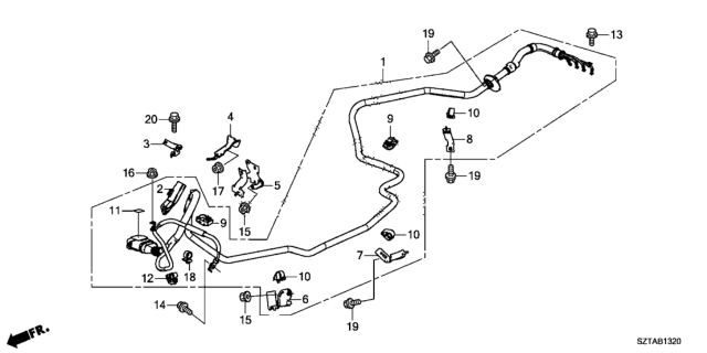 2013 Honda CR-Z Stay, Cable (Lower) Diagram for 1F062-RTW-A00