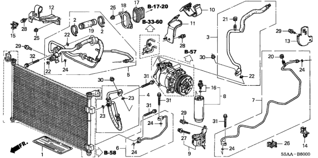 2004 Honda Civic Pipe, Suction Diagram for 80311-S5A-A02