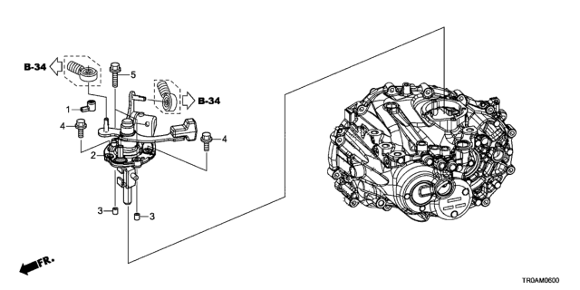 2013 Honda Civic Lever, Change (5MT) Diagram for 24400-56L-305