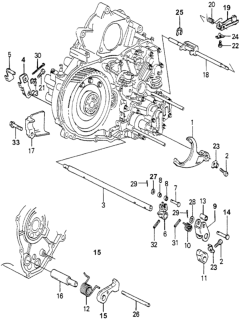 1980 Honda Accord HMT Shift Lever Shaft Diagram
