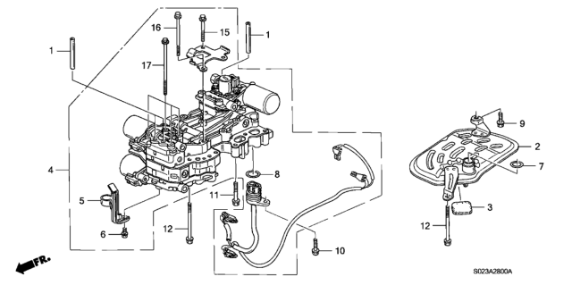 1997 Honda Civic Body Assembly, Main Valve Diagram for 27000-P4V-030
