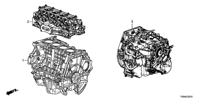 2013 Honda Civic Transmission Assembly (Automatic) Diagram for 20021-RZ5-A00
