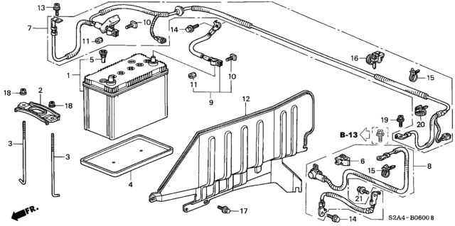 2003 Honda S2000 Sub-Wire, EPS Diagram for 32125-S2A-A00