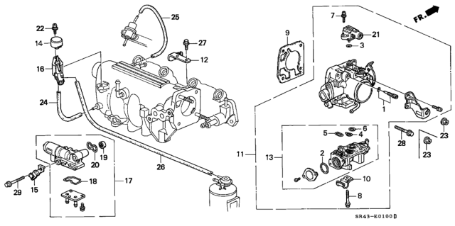 1994 Honda Civic Valve Assembly, Fast Idle (Af40A) Diagram for 16500-P06-A00