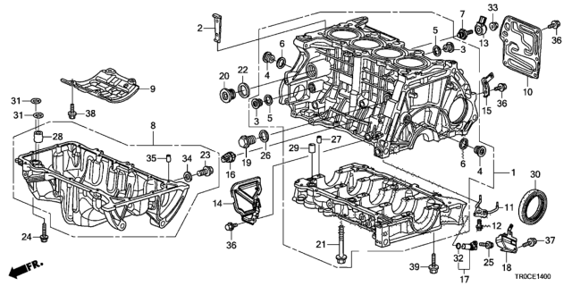 2015 Honda Civic Pan Assembly, Oil Diagram for 11200-RNA-A02