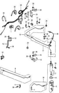 1984 Honda Accord A/C Hoses - Pipes (Sanden) Diagram