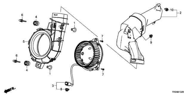 2014 Honda Civic Duct Assy., Fan Outlet Diagram for 1J660-RW0-003