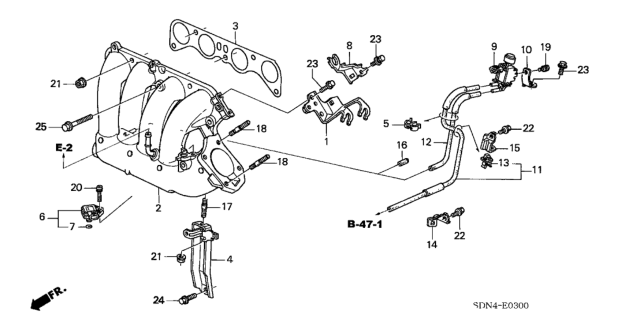 2005 Honda Accord Stay C, Electronic Control Mount Tube Diagram for 50949-SDA-A00