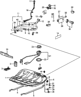 1985 Honda Accord Tube, Filler Neck Connecting Diagram for 17651-SA5-010