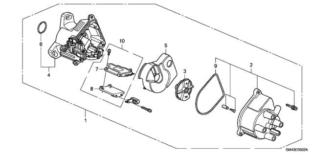1993 Honda Accord Head, Rotor Diagram for 30103-PT3-C02