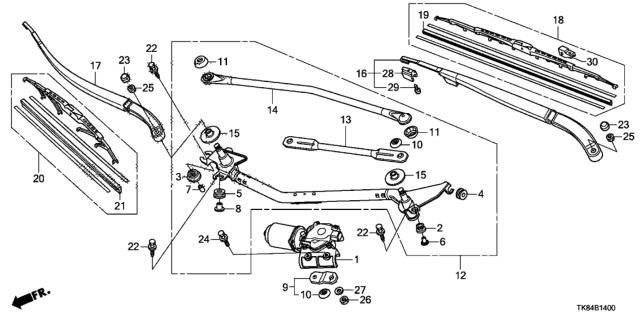2011 Honda Odyssey Rubber, Blade (550MM) Diagram for 76632-SHJ-A01