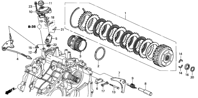 2002 Honda Civic Clutch Set, Starting Diagram for 22020-PLY-327