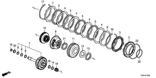 2019 Honda Civic Bearing (37X53.1X3) Diagram for 91132-5T0-007