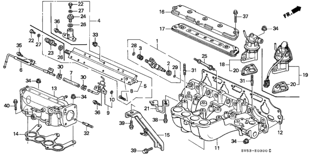 1994 Honda Accord Stay, In. Manifold Diagram for 17125-P0A-A00