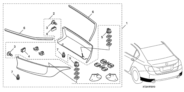 2014 Honda Accord Spoiler, Rear (Crystal Black Pearl) Diagram for 08F03-T2A-122