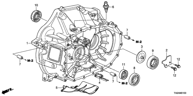 2012 Honda Accord MT Clutch Case (L4) Diagram