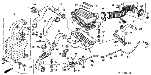 1991 Honda Accord Rubber, In. Diagram for 17256-PT0-000