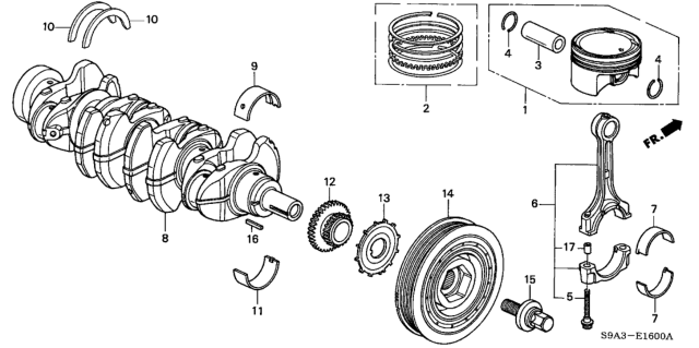 2003 Honda CR-V Piston - Crankshaft Diagram