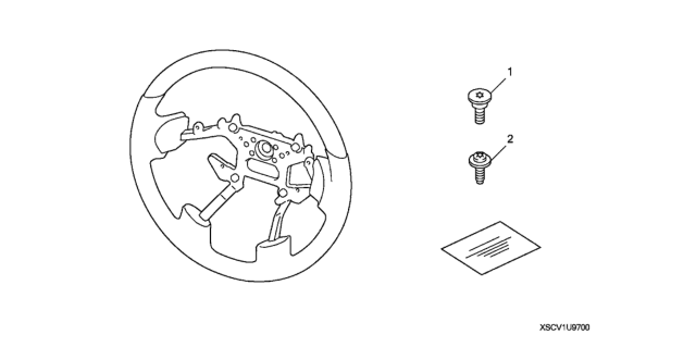 2007 Honda Element Steering Wheel (Leather W/Copper Thread) Diagram