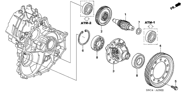 2007 Honda Civic Gear, Final Driven Diagram for 41233-RPS-000