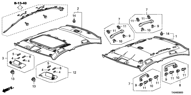 2011 Honda Accord Sunvisor (Pearl Ivory) Diagram for 83280-TK4-A93ZD