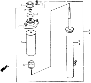 1986 Honda Civic Shock Absorber Assembly, Right Front (Showa) Diagram for 51601-SD9-034