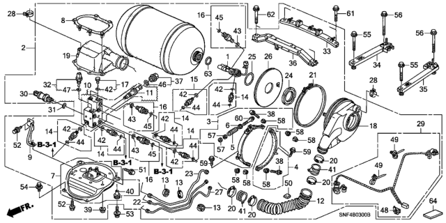 2011 Honda Civic Tank Assembly, Cng Diagram for 17490-SNF-A00RM