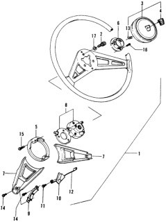 1973 Honda Civic Wheel Assembly, Steering (Nippon Purasuto) Diagram for 53100-634-911